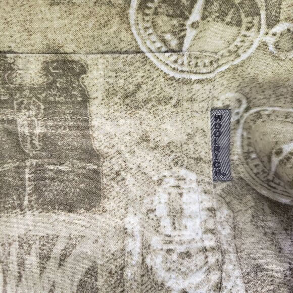 Woolrich Mens Shirt Size Large Camping Short Sleeve Button Brown All Over Print - Picture 9 of 10